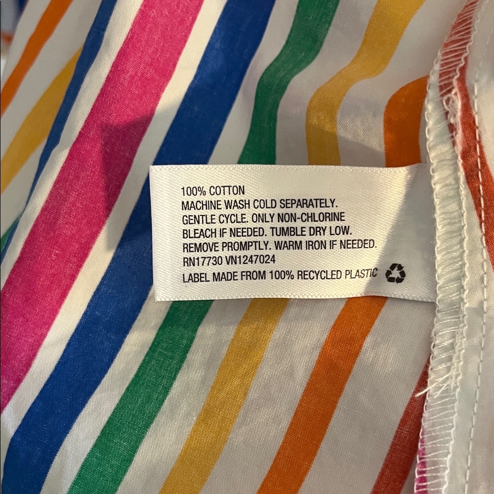100% Cotton Christopher John Rogers rainbow size 2 midi dress natural fibers - Picture 9 of 10